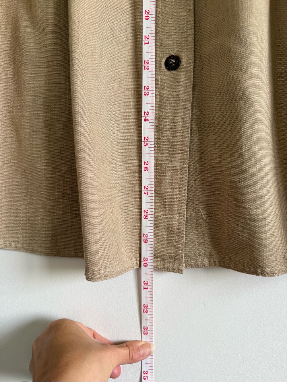 Vintage Jantzen Tan A-Line Button-Front Skirt with Pockets - Picture 7 of 8